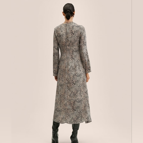 Mango Leopard Print Dress lightweight size USA 12 mango xxl - Picture 3 of 4